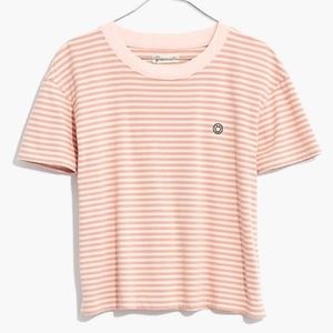 Smiley Stripe Easy Crop Tee
